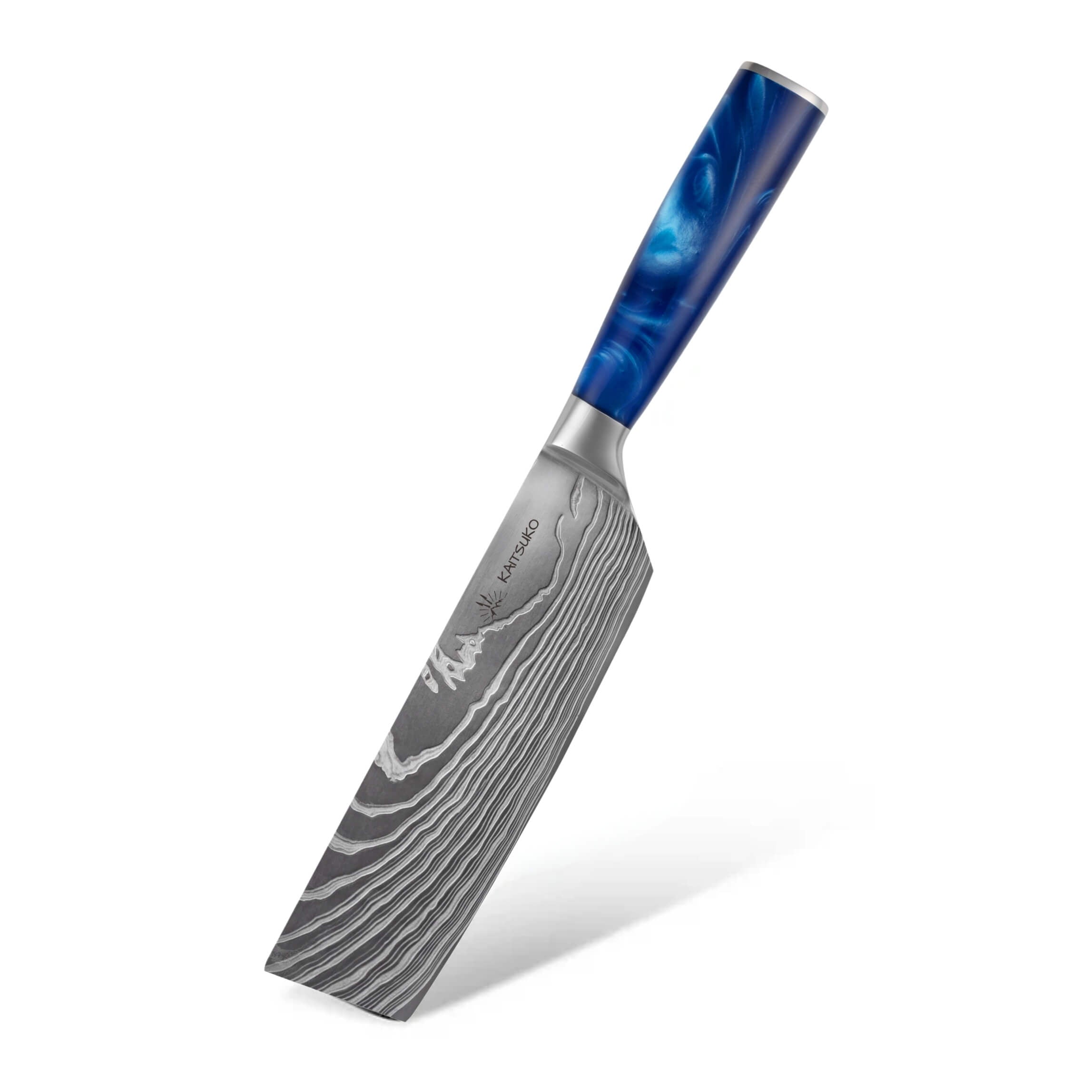 Couteau Nakiri couperet japonais bleu océan
