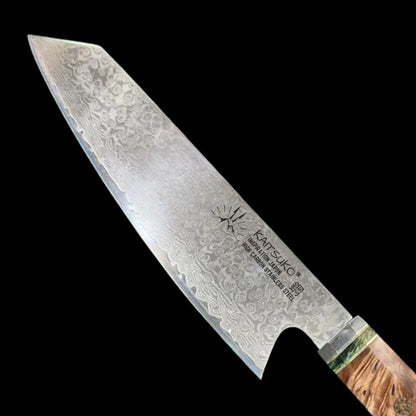 Coltello giapponese Kiritsuke con lama in damasco