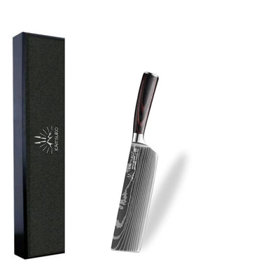 Couteau pelle Nakiri japonais pour émincer les herbes