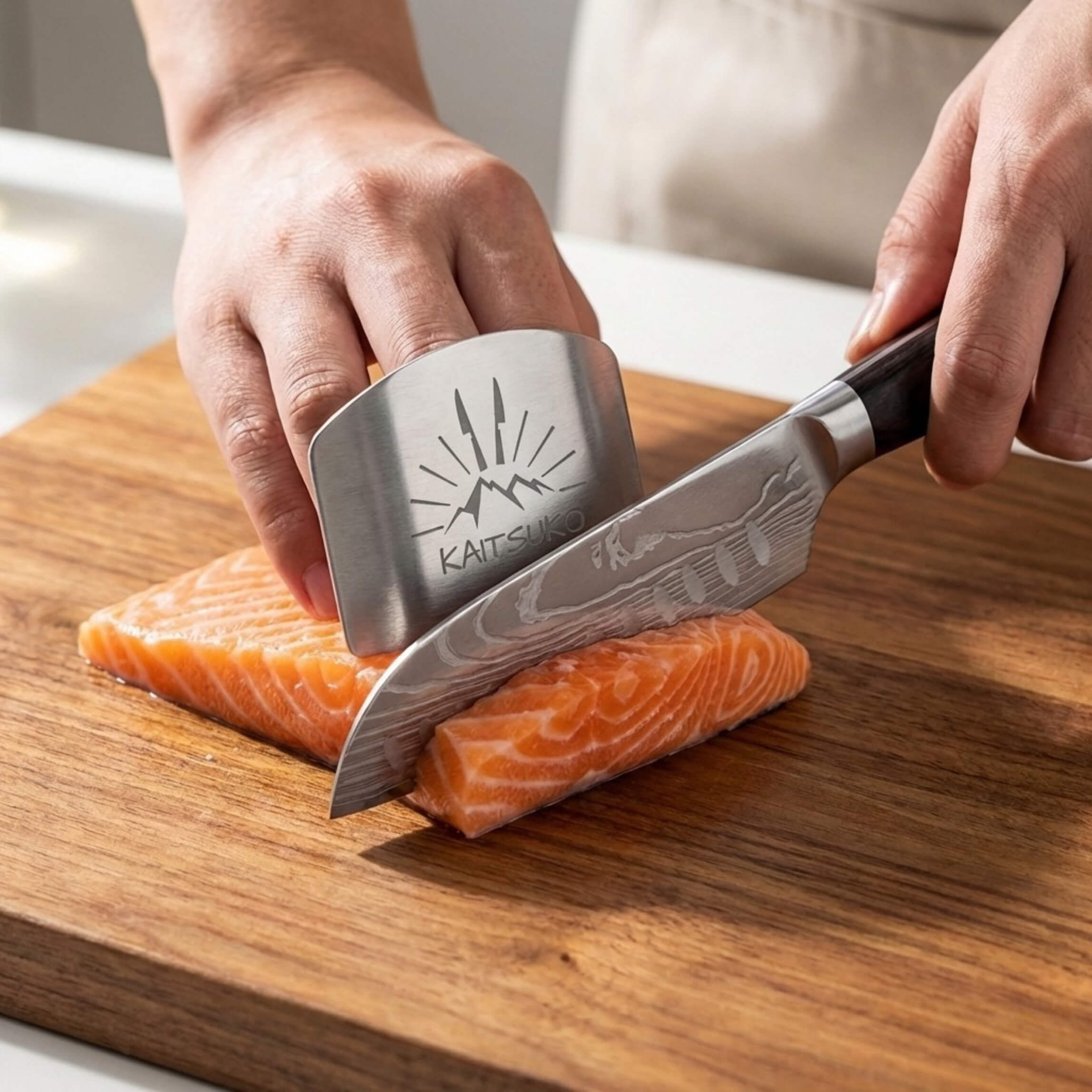 Protège doigts pour découper de saumon