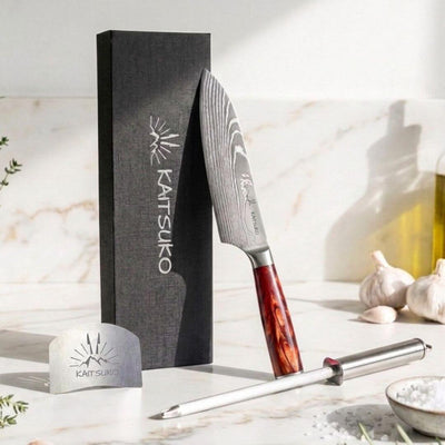 pack couteau de chef japonais tanaka terre de feu et accessoires de cuisine offerts