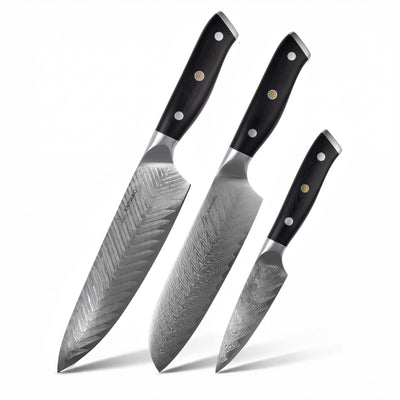 Set de 3 couteaux japonais Yakumoto manche onyx